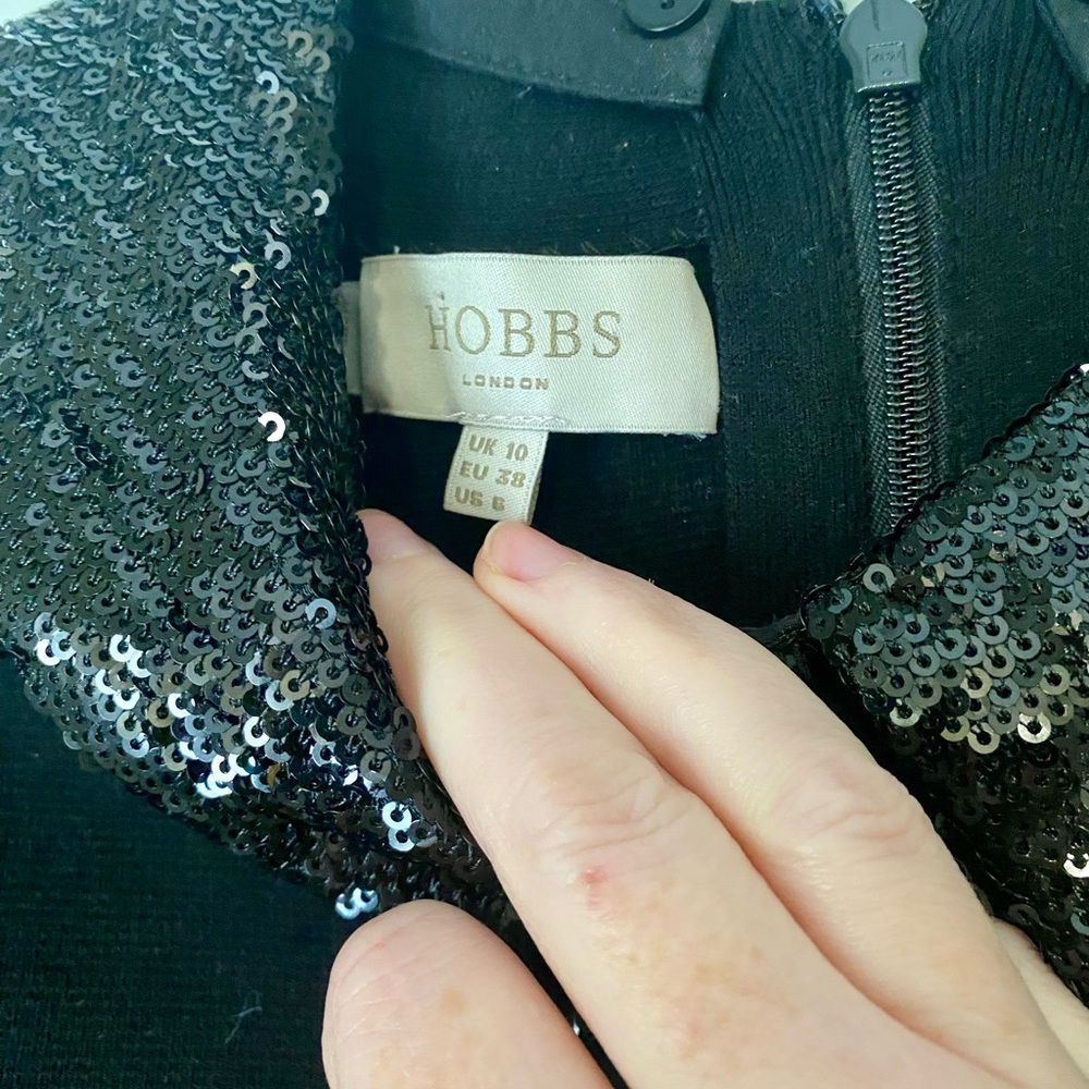 Black Dress with Sequin Collar - Picture 3 of 4